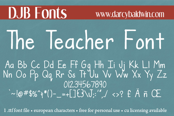 Djb The Teacher Font Font Zillion